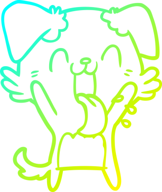 Bir insan tarafından çizilmiş, nefes nefese kalmış bir köpeğin çizimi.