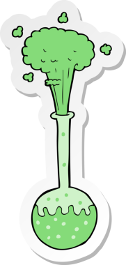 Bir insan tarafından çizilmiş bir karikatür bilim deneyinin çıkartması.