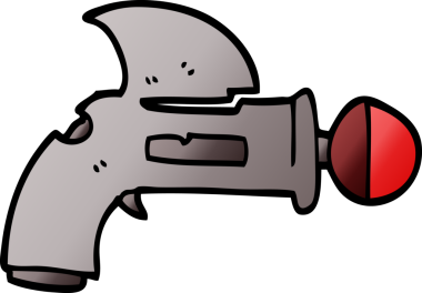 Bir insan tarafından çizilmiş karalama ışın silahı.