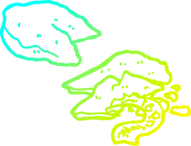 Bir insanın çizdiği çizgi film şans kurabiyelerinin soğuk gradyan çizimi.