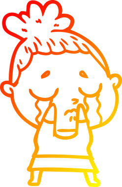 Bir insan tarafından çizilmiş, ağlayan bir karikatür çizimi.