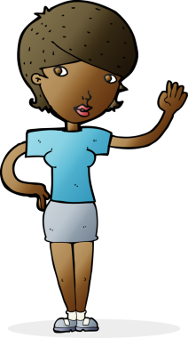 Bir insan tarafından çizilmiş karikatür kadın.