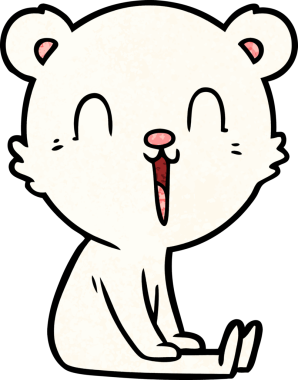 Bir insan tarafından çizilmiş mutlu kutup ayısı karikatürü