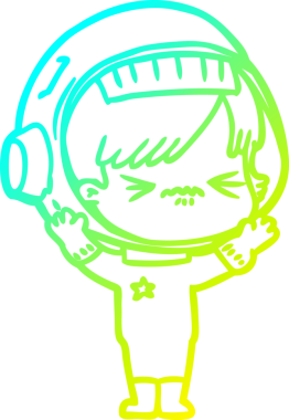 Bir insan tarafından çizilmiş kızgın bir uzay kızı çizimi.