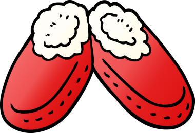 Bir insan tarafından çizilmiş rahat terlikler.