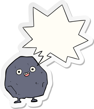 Bir insan tarafından çizilmiş baloncuk çıkartmalı karikatür.