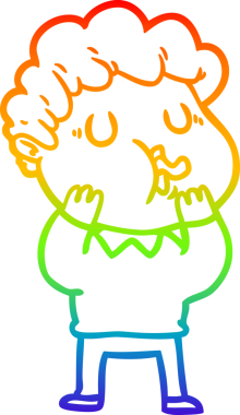 Gökkuşağı gradyan çizimi bir insan tarafından çizilmiş bir çizgi film karakteri.