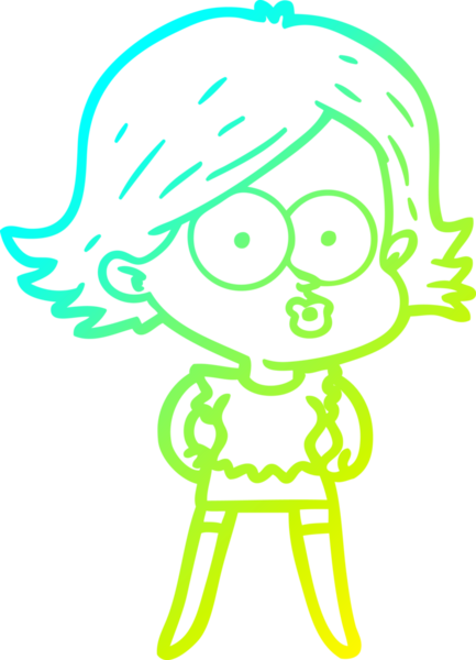 Bir insan tarafından somurtulmuş çizgi film kızı çizimi.