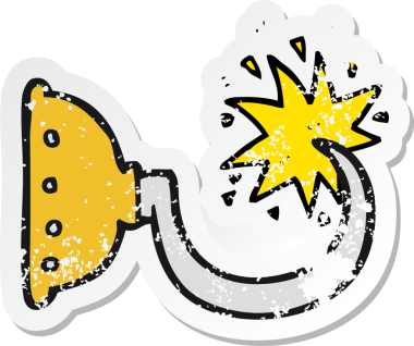 Bir insan tarafından çizilmiş korsan kancasının gerilmiş çıkartması.