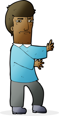 Bir insan tarafından çizilmiş huysuz bir adam çizgi filmi.