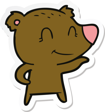 Bir insan tarafından çizilmiş dost canlısı bir ayı karikatürü.