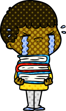 Bir insan tarafından çizilmiş ağlayan çizgi film adamı.