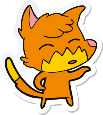 Bir insan tarafından çizilmiş bir tilkinin çıkartması.