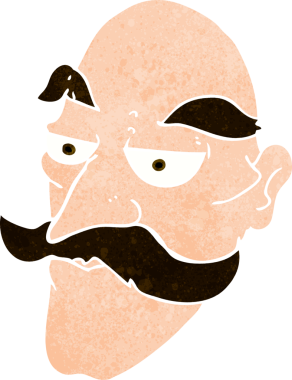 Bir insan tarafından çizilmiş yaşlı adam yüzü.