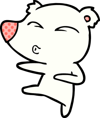 Bir insan tarafından çizilmiş kutup ayısı karikatürü