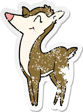 Bir insan tarafından çizilmiş karikatür geyiğinin sıkıntılı çıkartması.