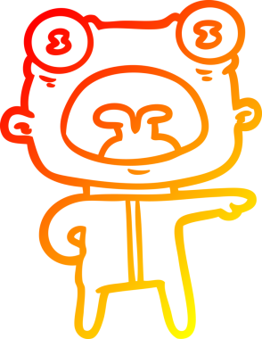 Bir insan tarafından çizilen garip uzaylı çizgi filminin sıcak gradyanı.