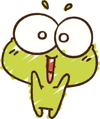 Bir insan tarafından çizilmiş şirin kurbağa tebeşiri.