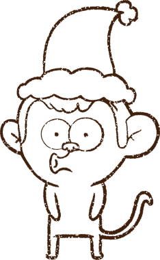 Bir insan tarafından çizilen neşeli maymun kömürü çizimi