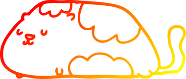 Bir insan tarafından çizilmiş çizgi film kedisinin sıcak çizgi çizimi