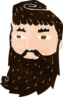 Bir insan tarafından çizilmiş sakallı bir adam.