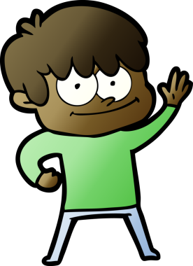 Bir insan tarafından çizilmiş mutlu çizgi film adamı.