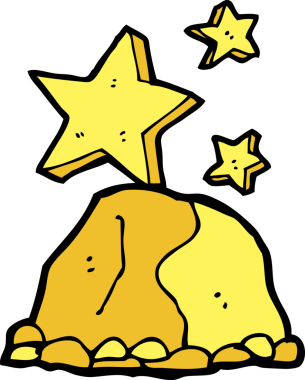 Bir insan tarafından çizilmiş altın külçesi.