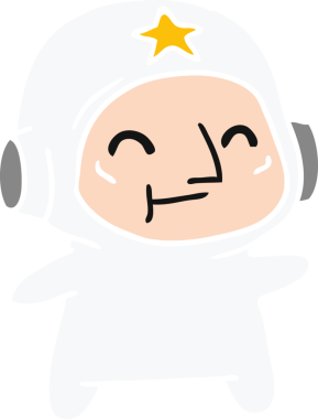 Bir insan tarafından çizilmiş eski bir astronotun serbest çizimi.