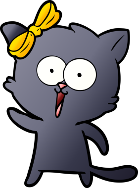 Bir insan tarafından çizilmiş çizgi film kedisi.