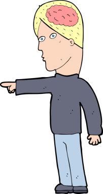 Bir insan tarafından çizilmiş akıllı bir adam.