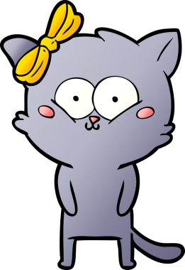 Bir insan tarafından çizilmiş çizgi film kedisi.