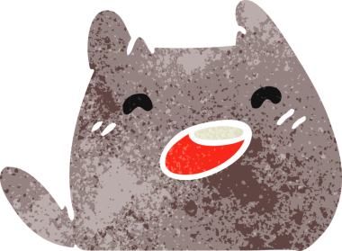 Bir insan tarafından çizilmiş kawaii kedisinin eski çizgi film çizimi