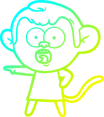 Bir insan tarafından çizilmiş bir çizgi filmin soğuk gradyan çizimi.