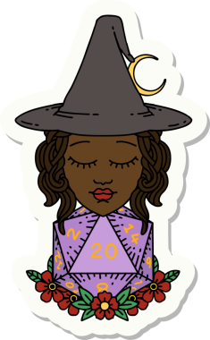 Bir insan tarafından çizilmiş doğal yirmi zarlı bir cadının çıkartması.