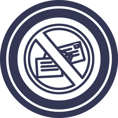 bir insan tarafından çizilmiş posta dairesel simgesi yok