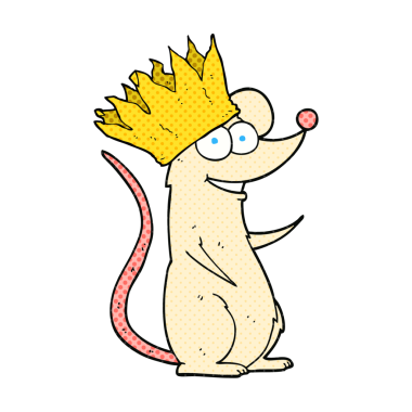 Bir insan tarafından çizilmiş tacı takan serbest çizim faresi.