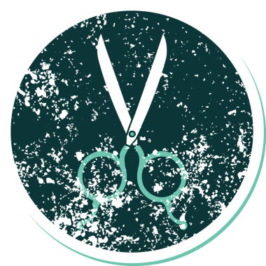 Bir insan tarafından çizilmiş berber makasının sembolik dövmeli görüntüsü