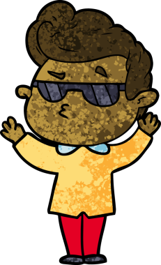 Bir insan tarafından çizilmiş havalı bir çizgi film.