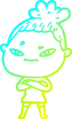 Bir insan tarafından çizilmiş bir karikatür kadın çizimi.