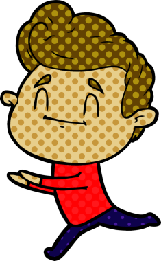 Bir insan tarafından çizilmiş bir karikatür adam.