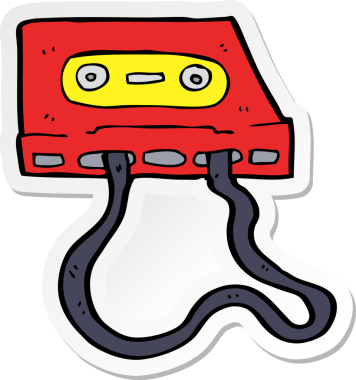 Bir insan tarafından çizilmiş bir kaset etiketi.