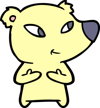 Bir insan tarafından çizilmiş sevimli çizgi film ayısı.