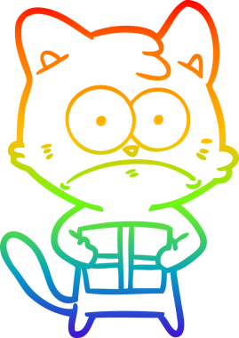 gökkuşağı gradyan çizgi çizimi Bir insan tarafından çizilmiş bir çizgi kedi