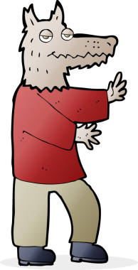 Bir insan tarafından çizilmiş bir kurt adam.