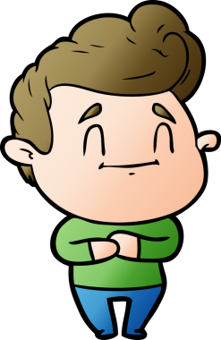 Bir insan tarafından çizilmiş mutlu çizgi film adamı.