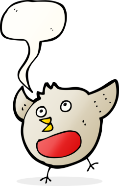 Bir insan tarafından çizilmiş komik bir karikatür noel robini.