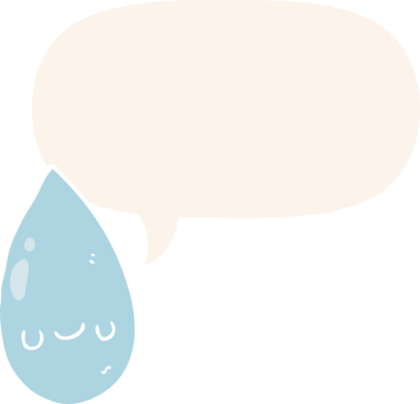 bir insan tarafından çizilmiş eski usul konuşma baloncuklu tatlı yağmur damlası