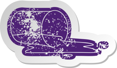 Bir insan tarafından çizilmiş eski bir çizgi film yapıştırması.