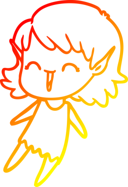 Bir insan tarafından çizilmiş çizgi film karakteri bir elf kızı çizimi