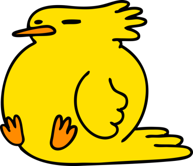 Bir insan tarafından çizilmiş güçlü bir rüzgarda komik bir kuş çizimi.